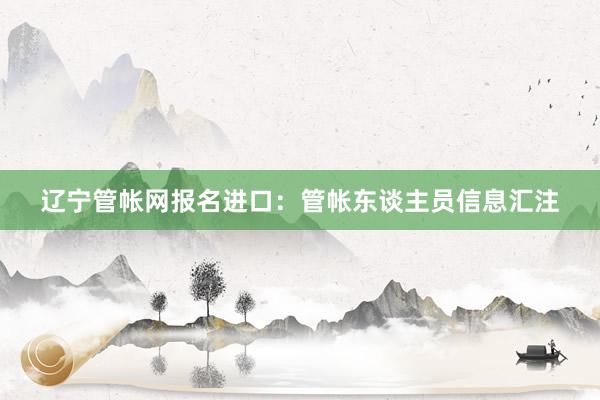 辽宁管帐网报名进口：管帐东谈主员信息汇注
