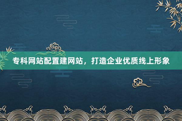 专科网站配置建网站，打造企业优质线上形象